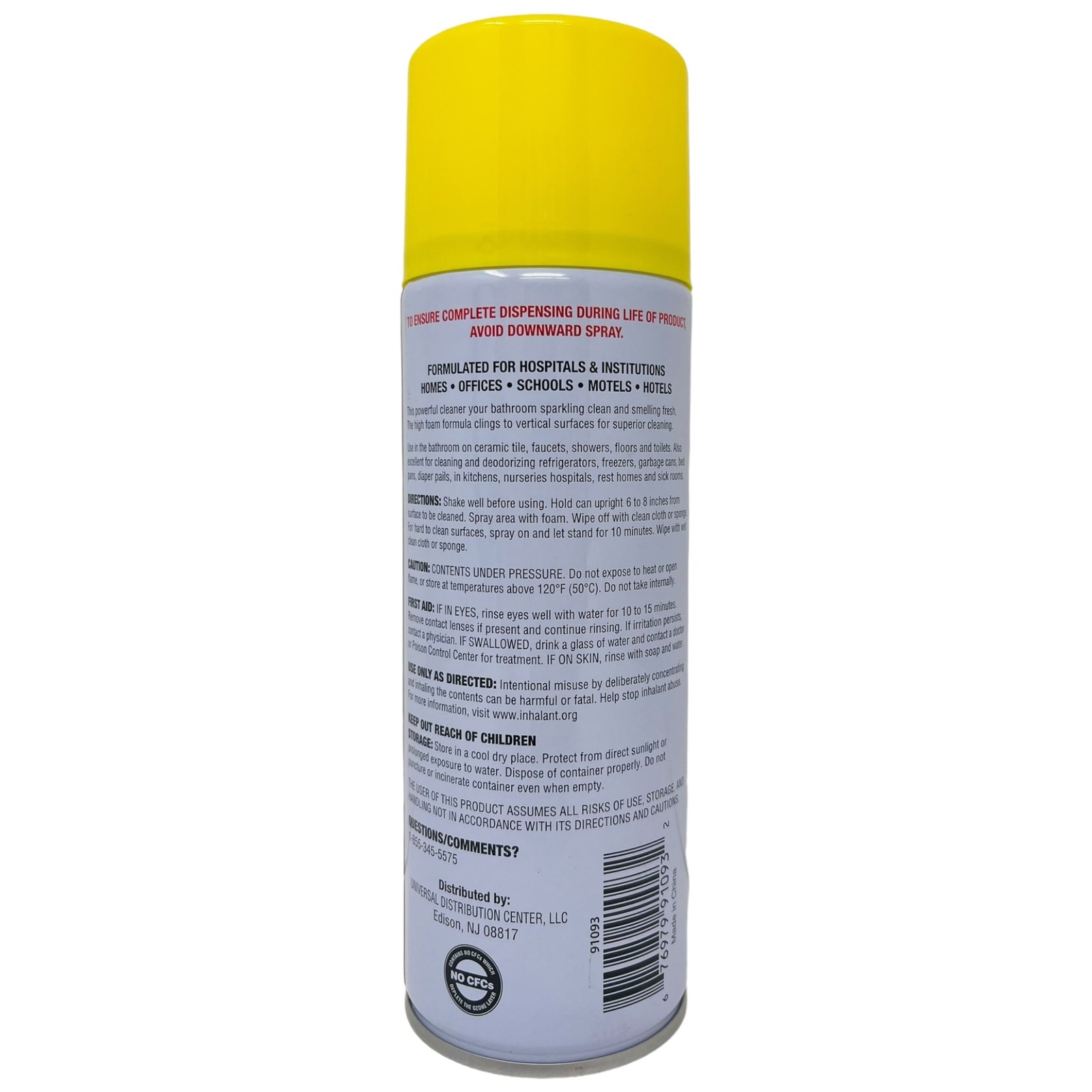 Non-Abrasive Foaming Bathroom Cleaner – Lemon Scent, 13oz.