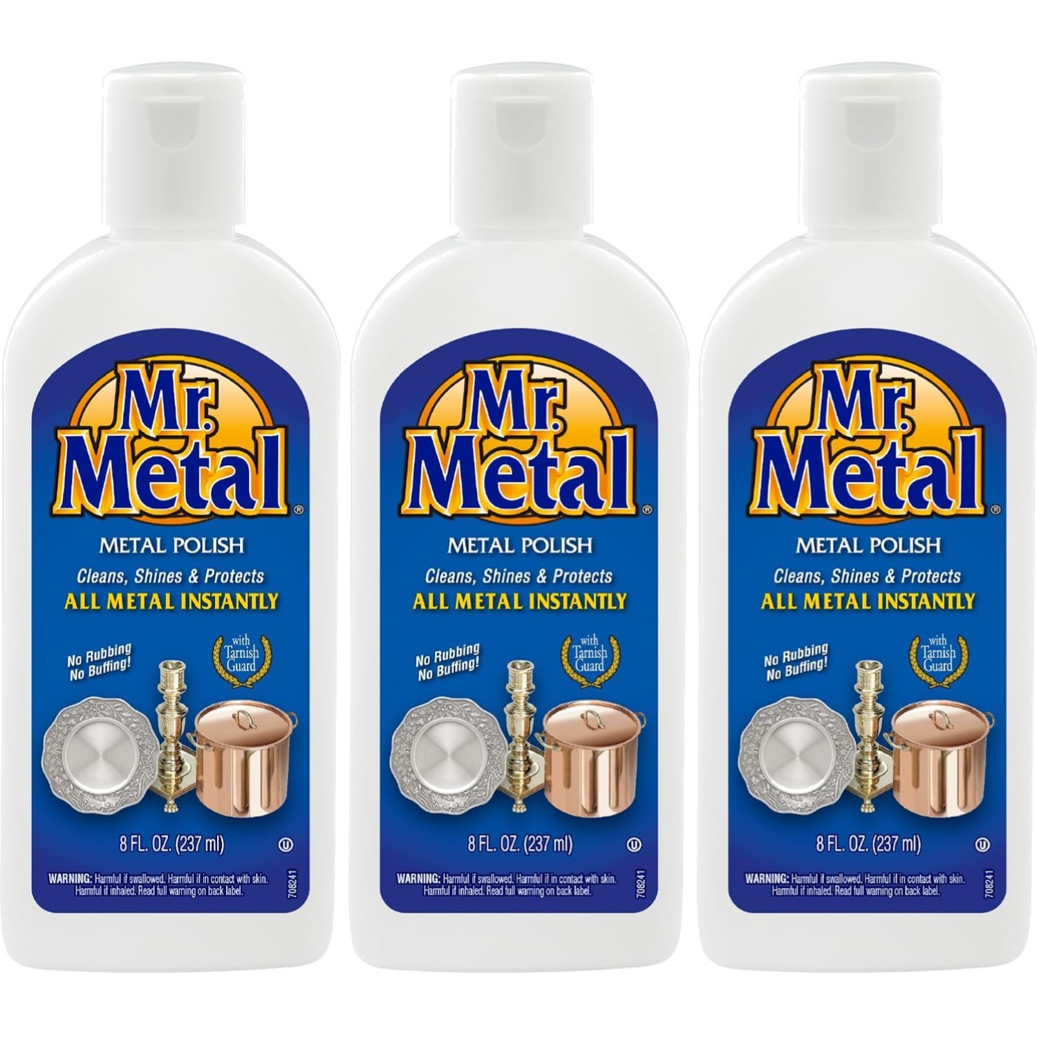 Mr Metal Metal Polish Liquid Cleaner Tarnish Remover 8 Oz 3 Pack
