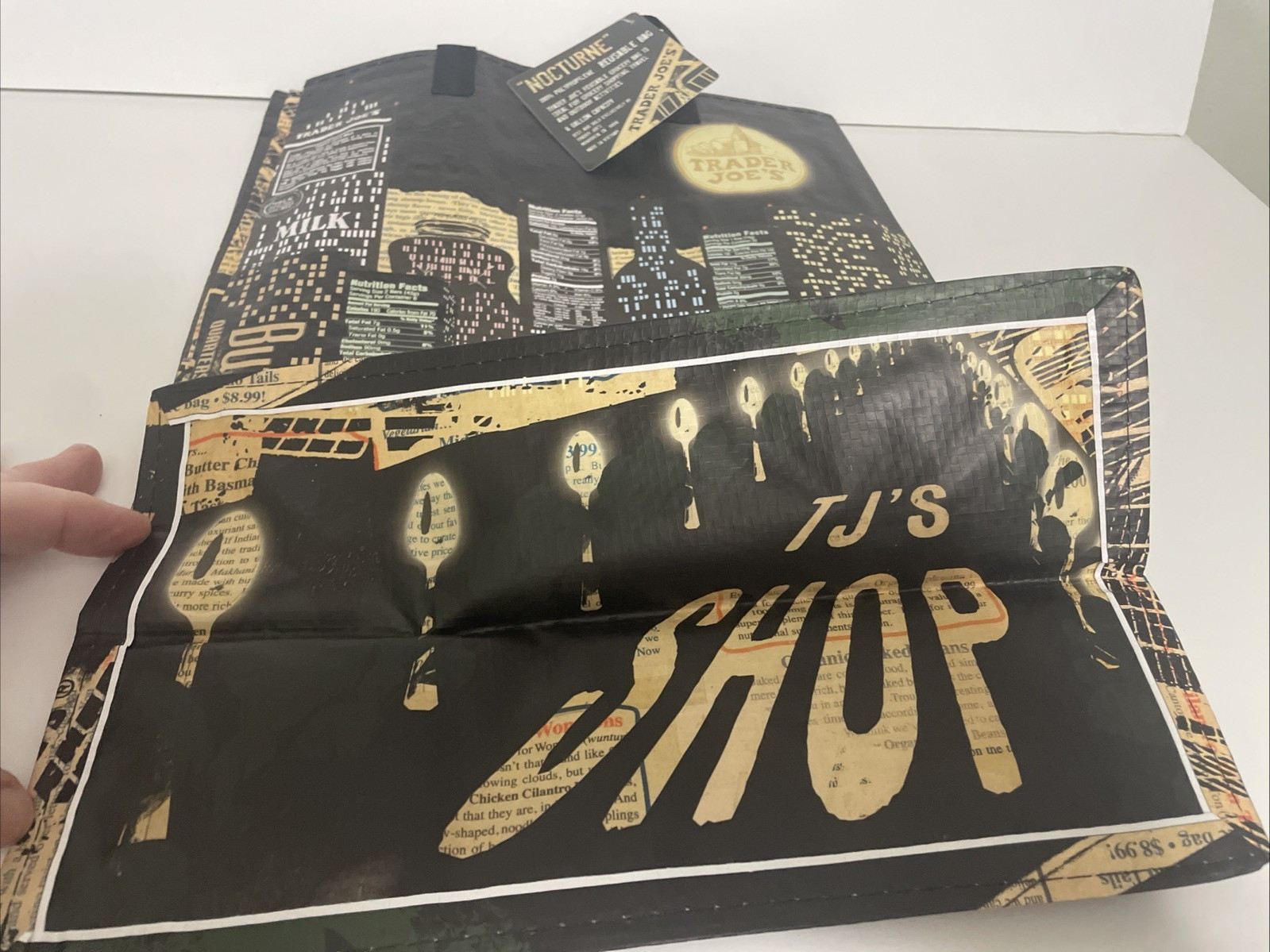 Trader Joe’s Nocturne Reusable Shopping Bag Black Night City Corn NY – New Tags