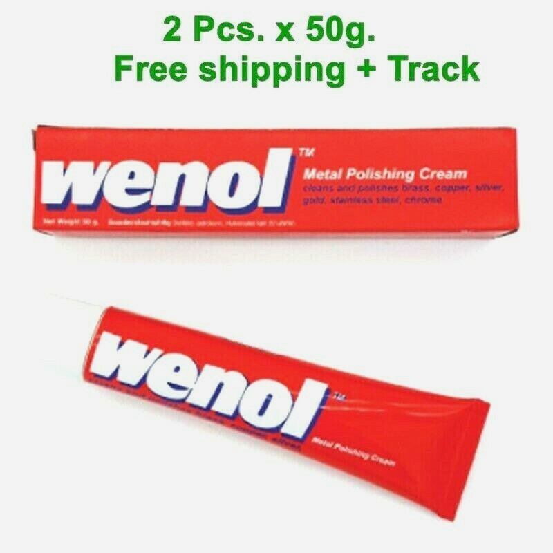 2x Wenol cream Metal Polish Clean Shine Brass Copper Silver Stainless Steel