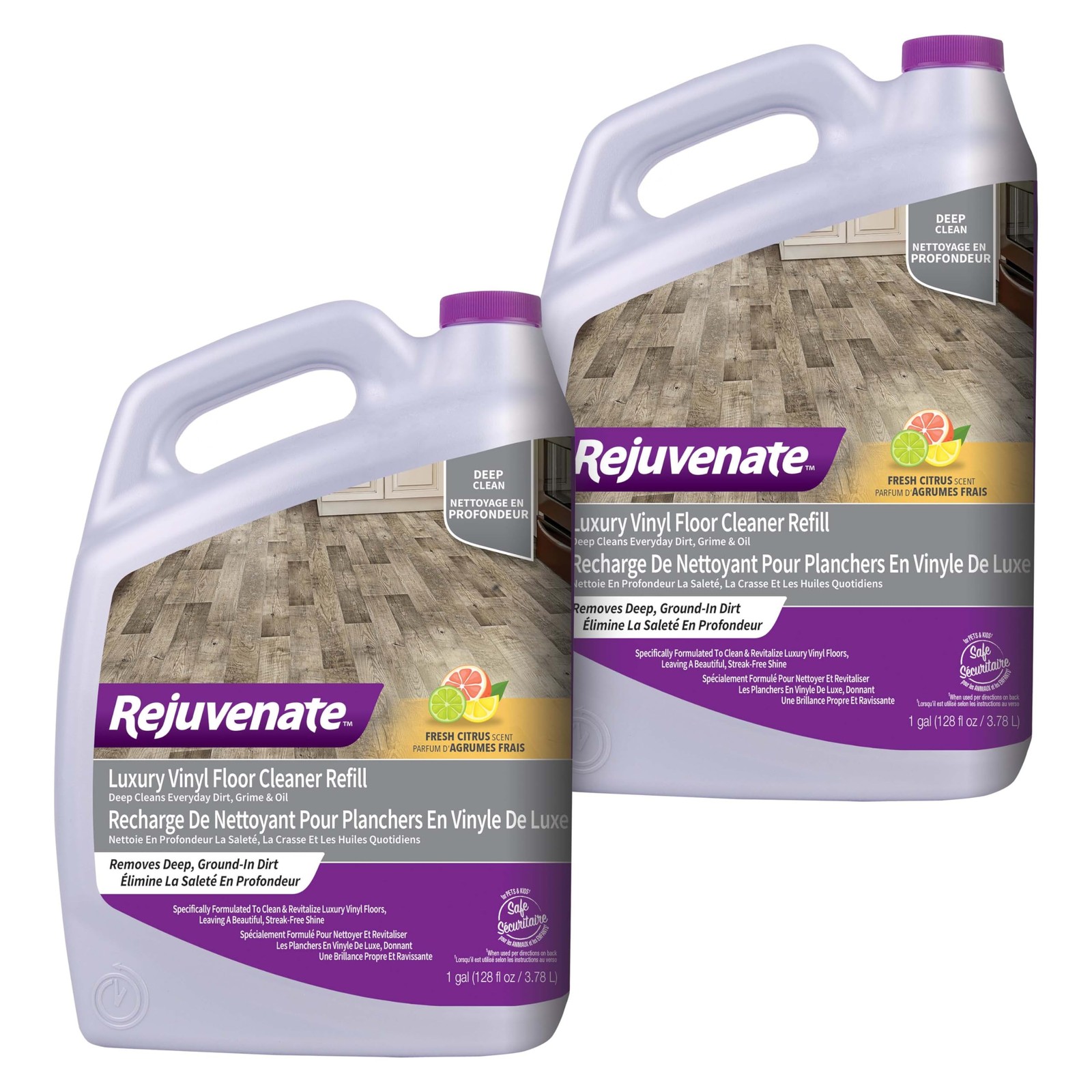 Rejuvenate Luxury Vinyl Floor Cleaner 1 Gal, Fresh 1 Gal (Pack of 2), Clear