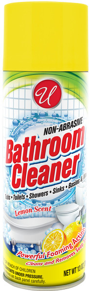 Non-Abrasive Foaming Bathroom Cleaner – Lemon Scent, 13oz. (Pack of 2)