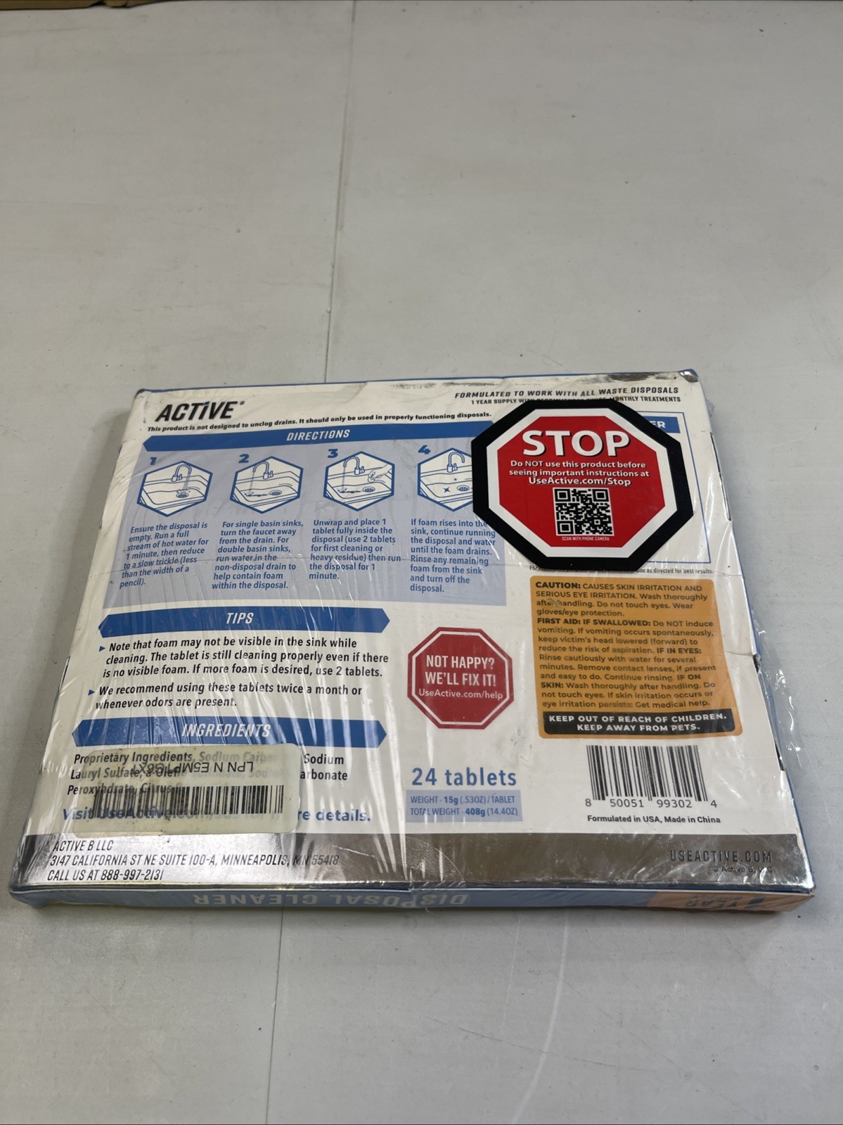 ACTIVE Disposal Cleaner Tablets, 24 Count (Citrus Scent) Damaged Box