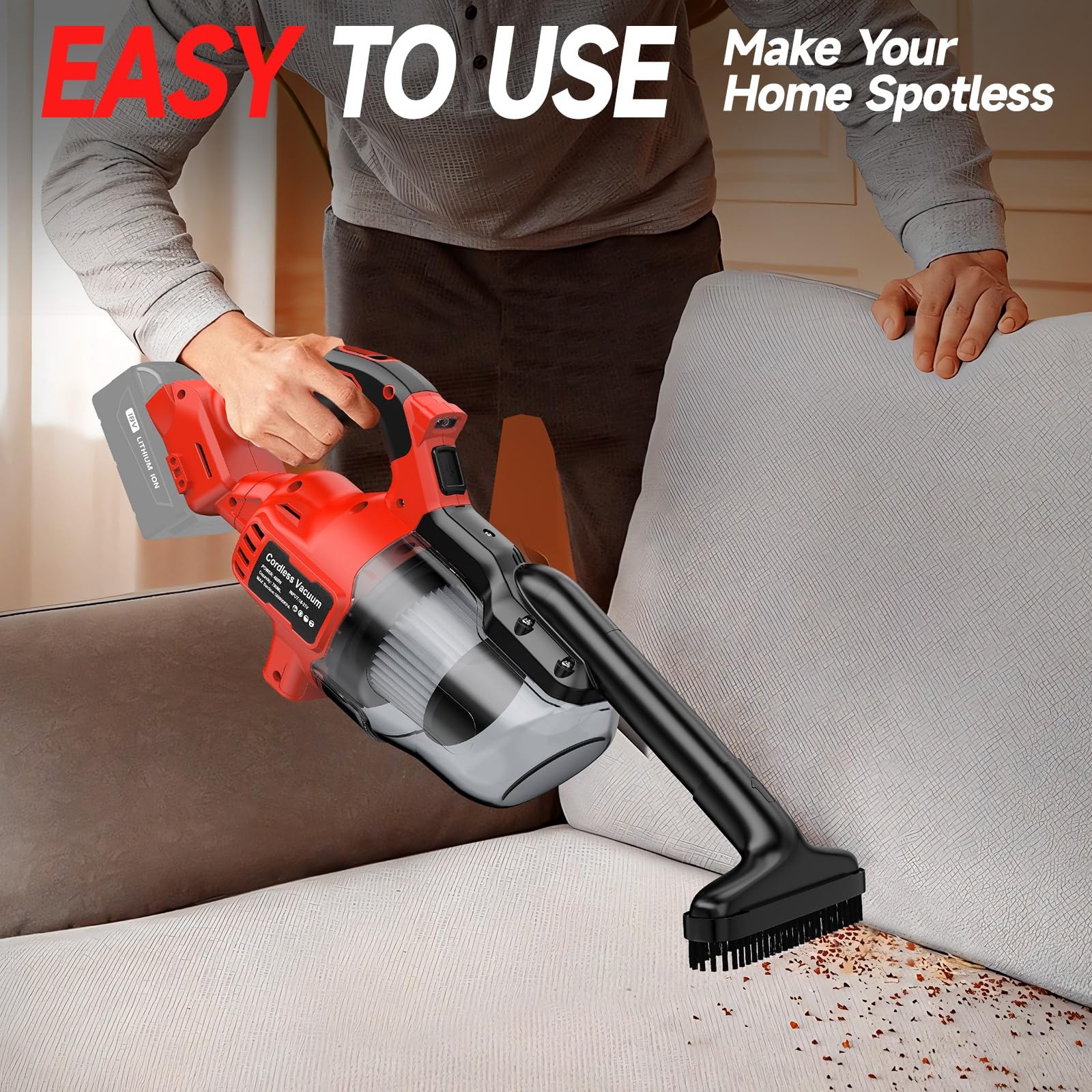Cordless Vacuum Compatible with Milwaukee M18 Battery, Handheld Vacuum Cleane…