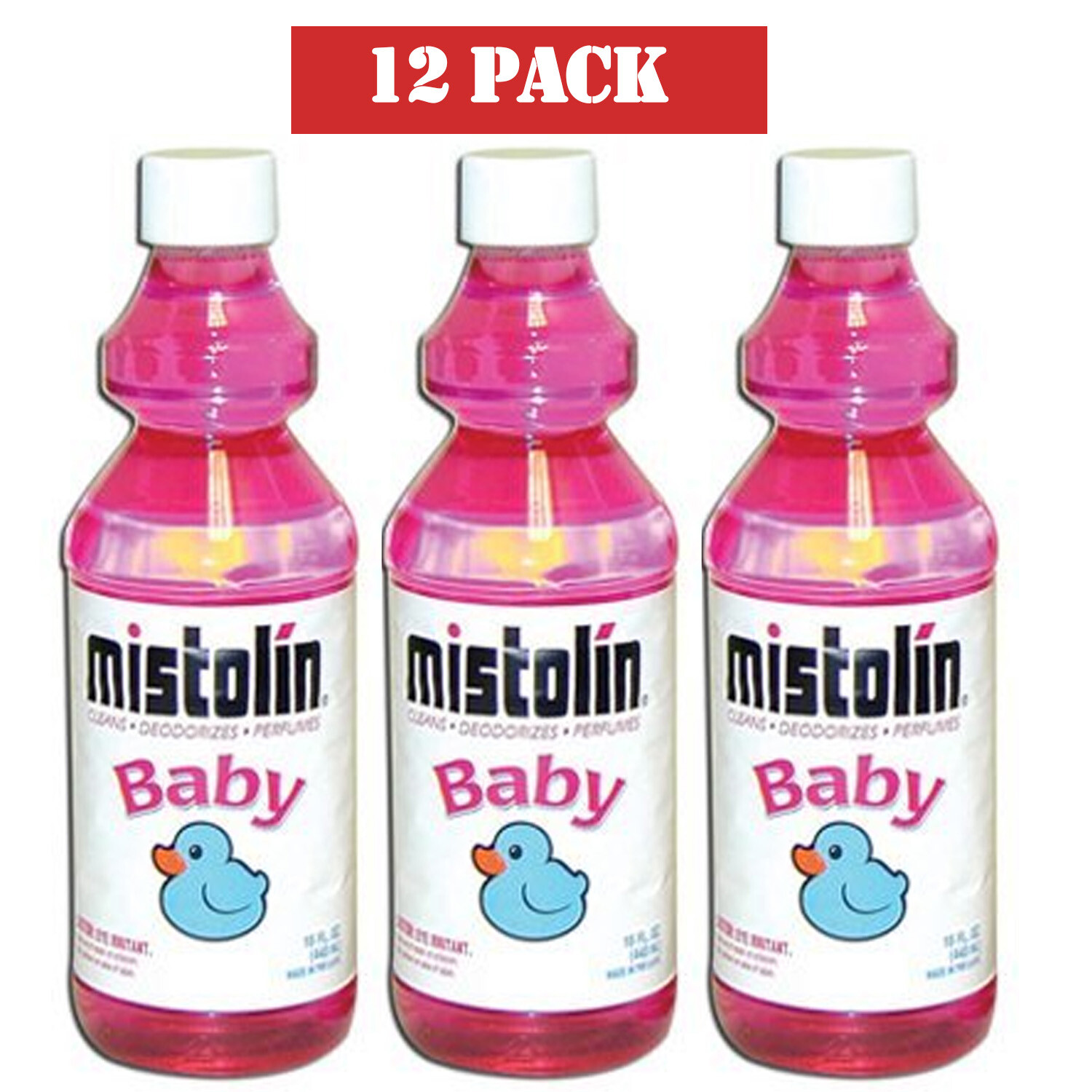 12 Pack Mistolin General All Purpose Cleaning Solution Baby Scent 15 fl oz