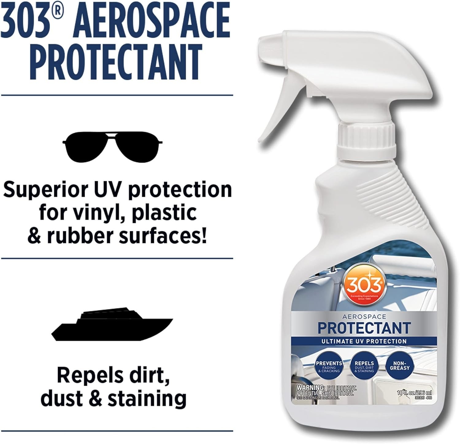 2 PACK 303 Aerospace Protectant 10 OZ Spray VINYL RUBBER PLASTIC LEATHER BOAT