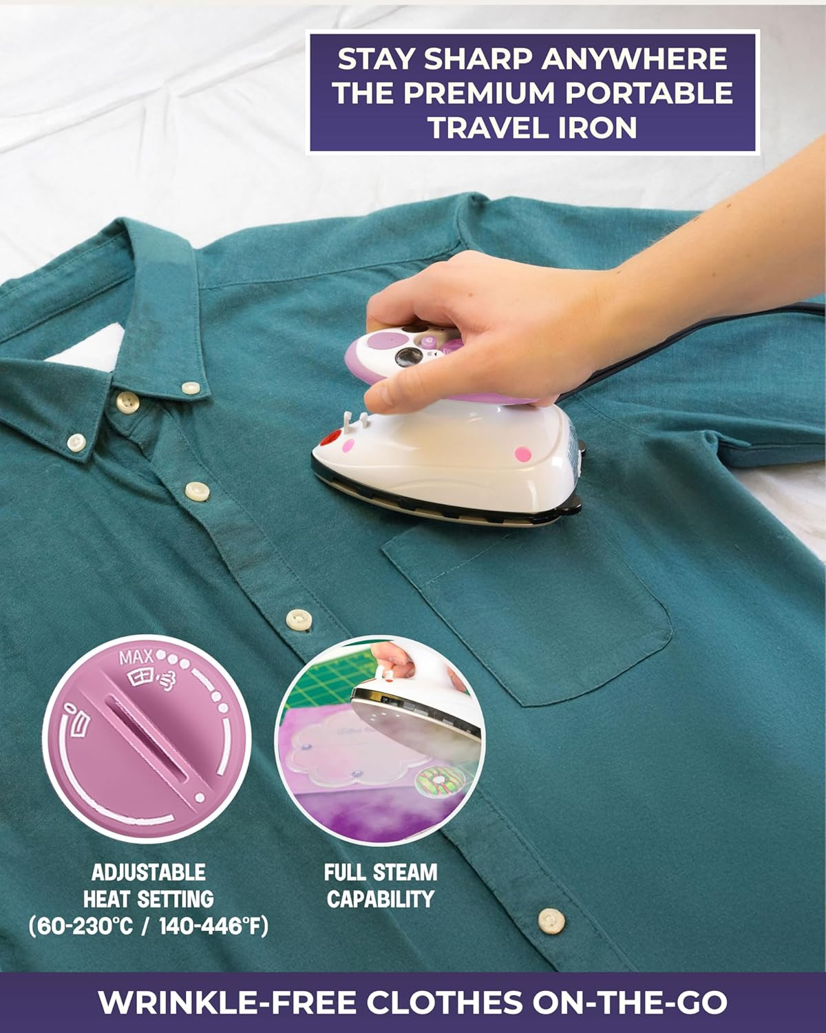 Premium Mini Steam Iron – Lightweight Mini Travel Iron for E