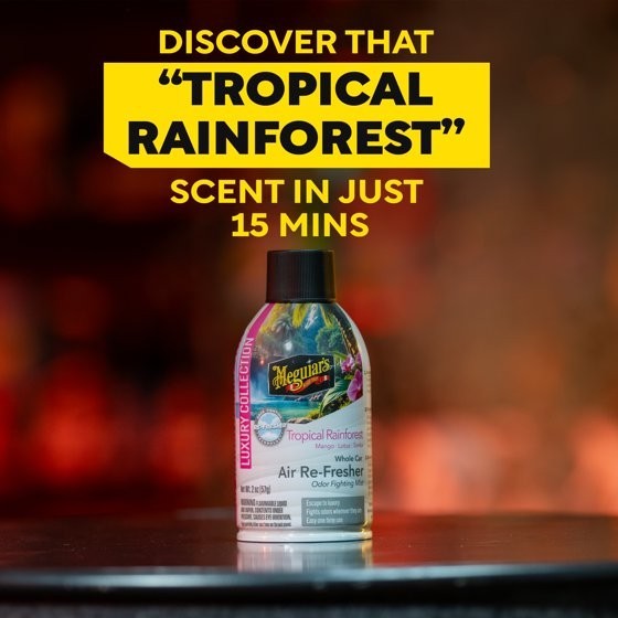 Meguiar’s Air Re-Fresher Car Odor Fighting Mist, Tropical Rainforest, 2 oz