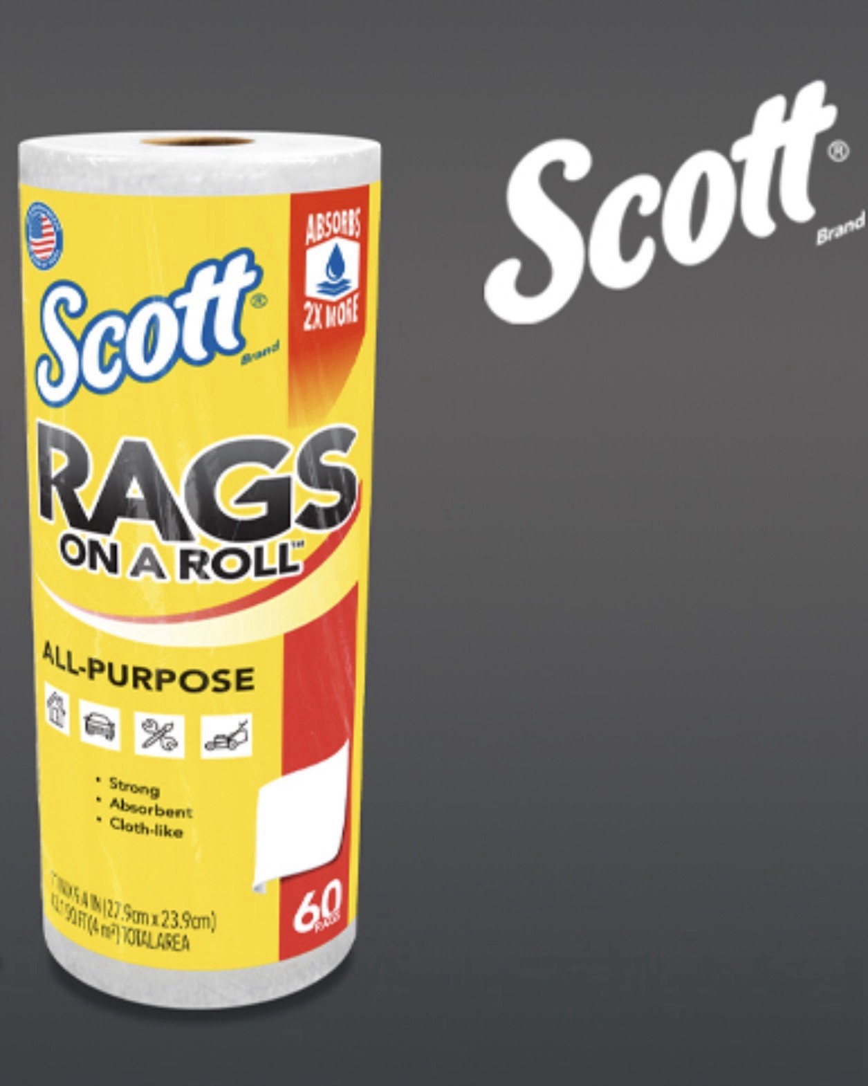 Scott® Rags On A Roll™ All-Purpose Towels ~ 12 Rolls 720 Total Sheets ~ 11”x9.4”