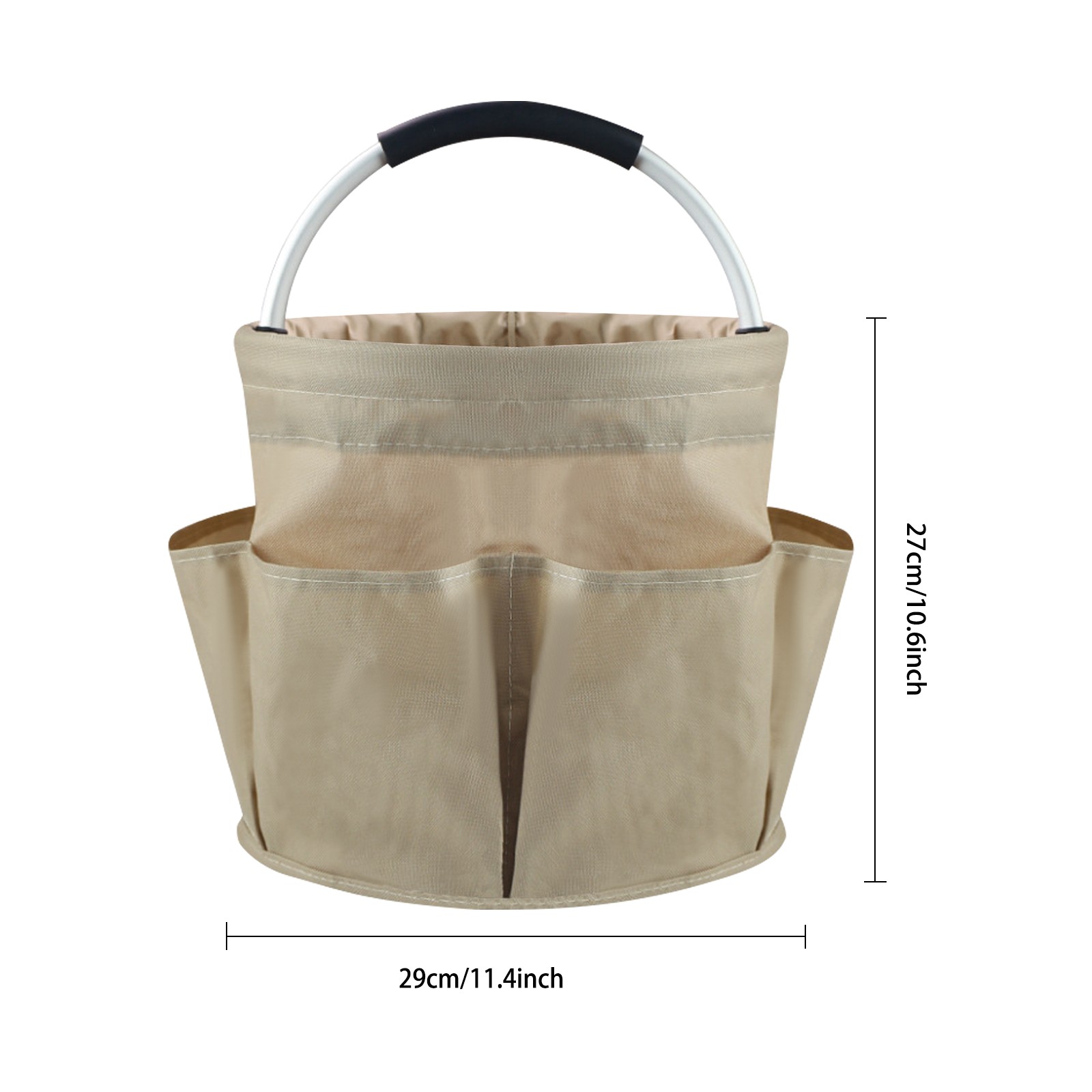 Foldable Storage Basket With Six Side Pockets And Large Central Compartment