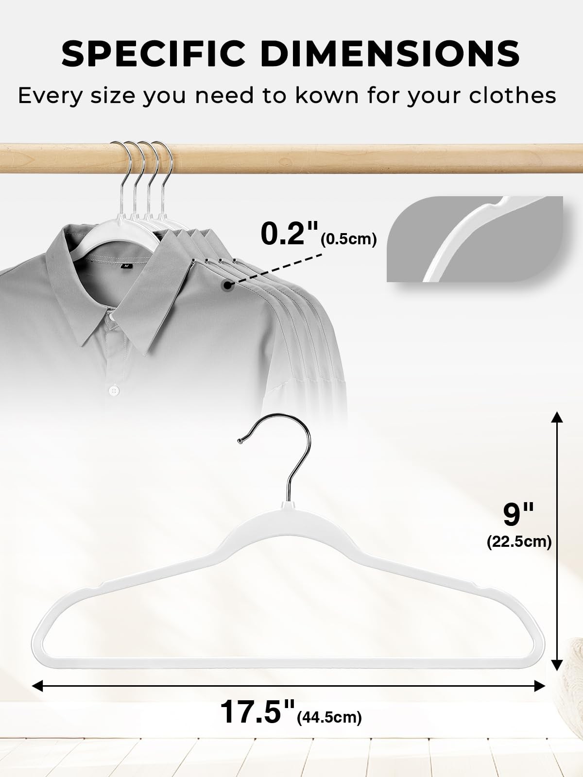 Plastic Hangers 50 Pack Thin Clothes Hangers Heavy Duty | Durable | Lightweight