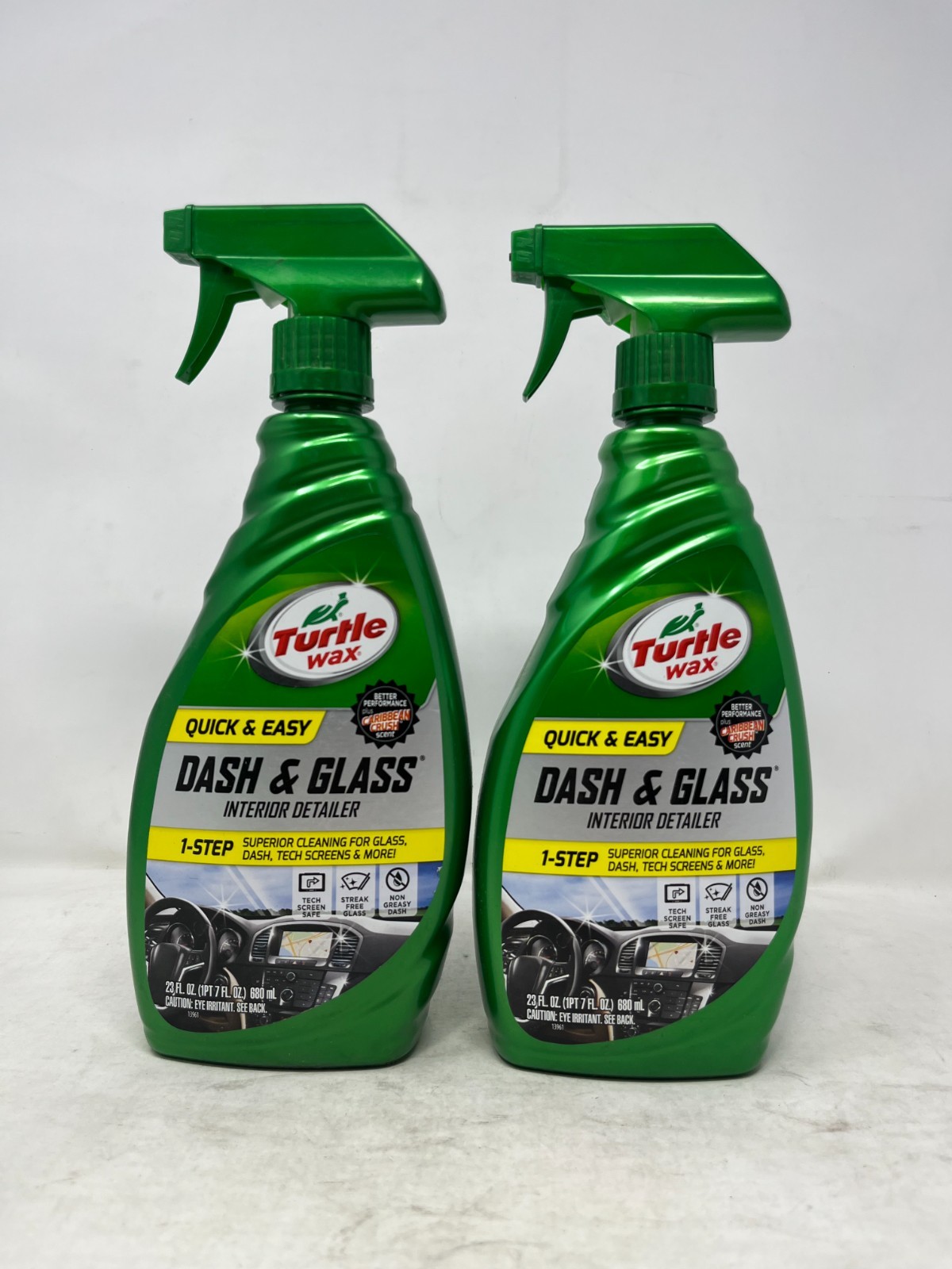 2x Turtle Wax 1-Step Dash & Glass Interior Detailer, Caribbean Crush Scent, 23oz