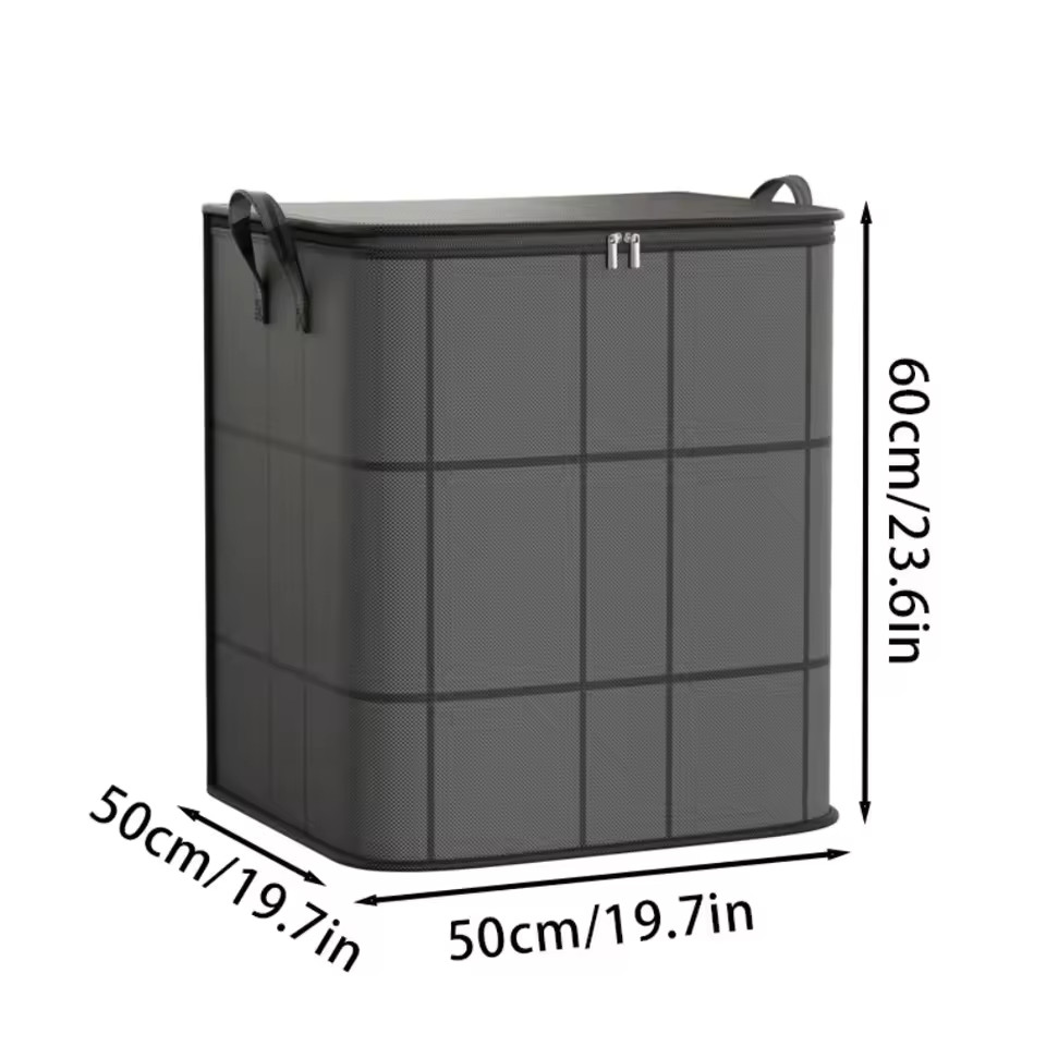 Foldable Clothes Storage Bin – Large Capacity Quilt Organizer with Handle