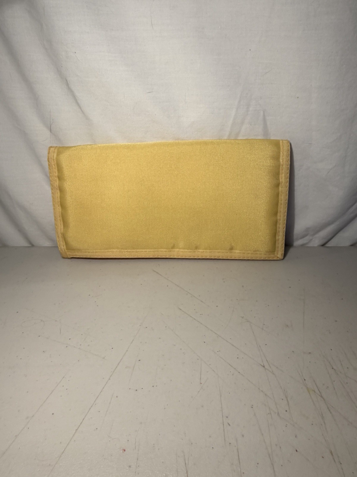 Yellow nylon Coupon Organizer w/ Scissors in pouch vintage NEW