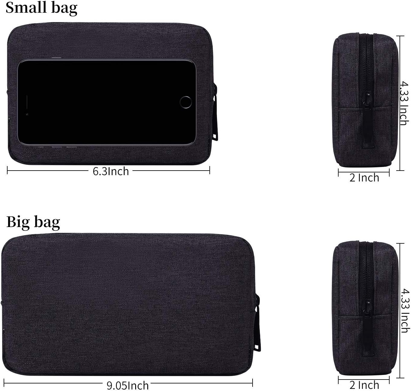 Canvas Waterproof Universal Electronic Accessories Organizer for Power