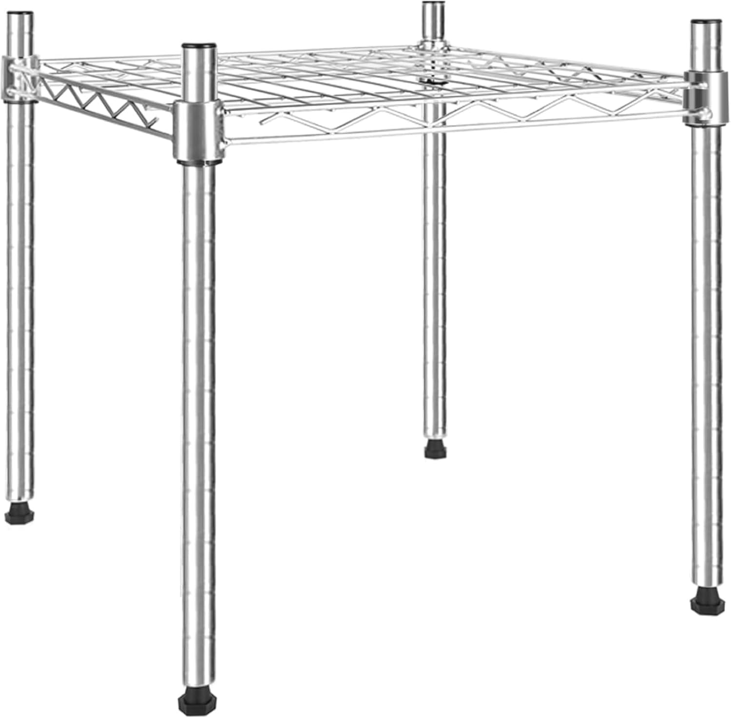 1-Tier Shelving Unit, 15″ W X 15″ D X 13.8″ H Wire Metal Storage Rack, Chrome