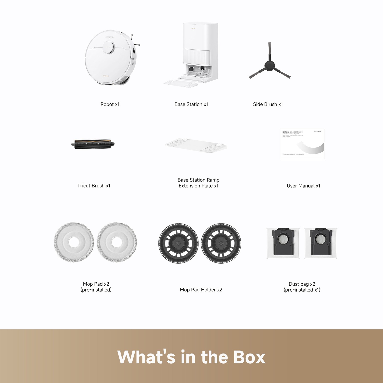 DREAME L40s Ultra CE White Robot Vacuum Mop 13kPa Suction｜Certified Refurbished