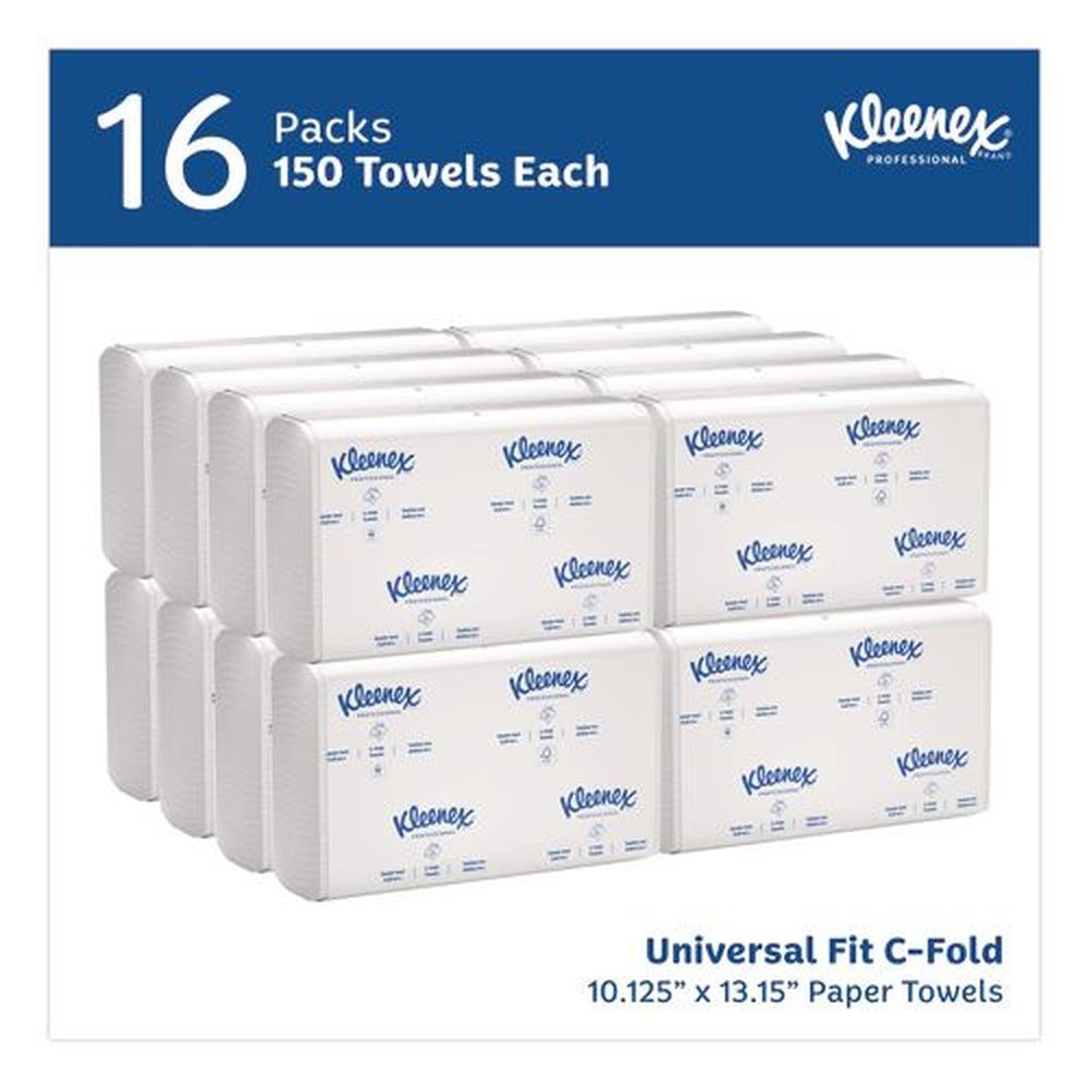 Kleenex 01510 10.13 in. x 13.15 in. 1-Ply C-Fold Paper Towels – WT (2400/CT) New