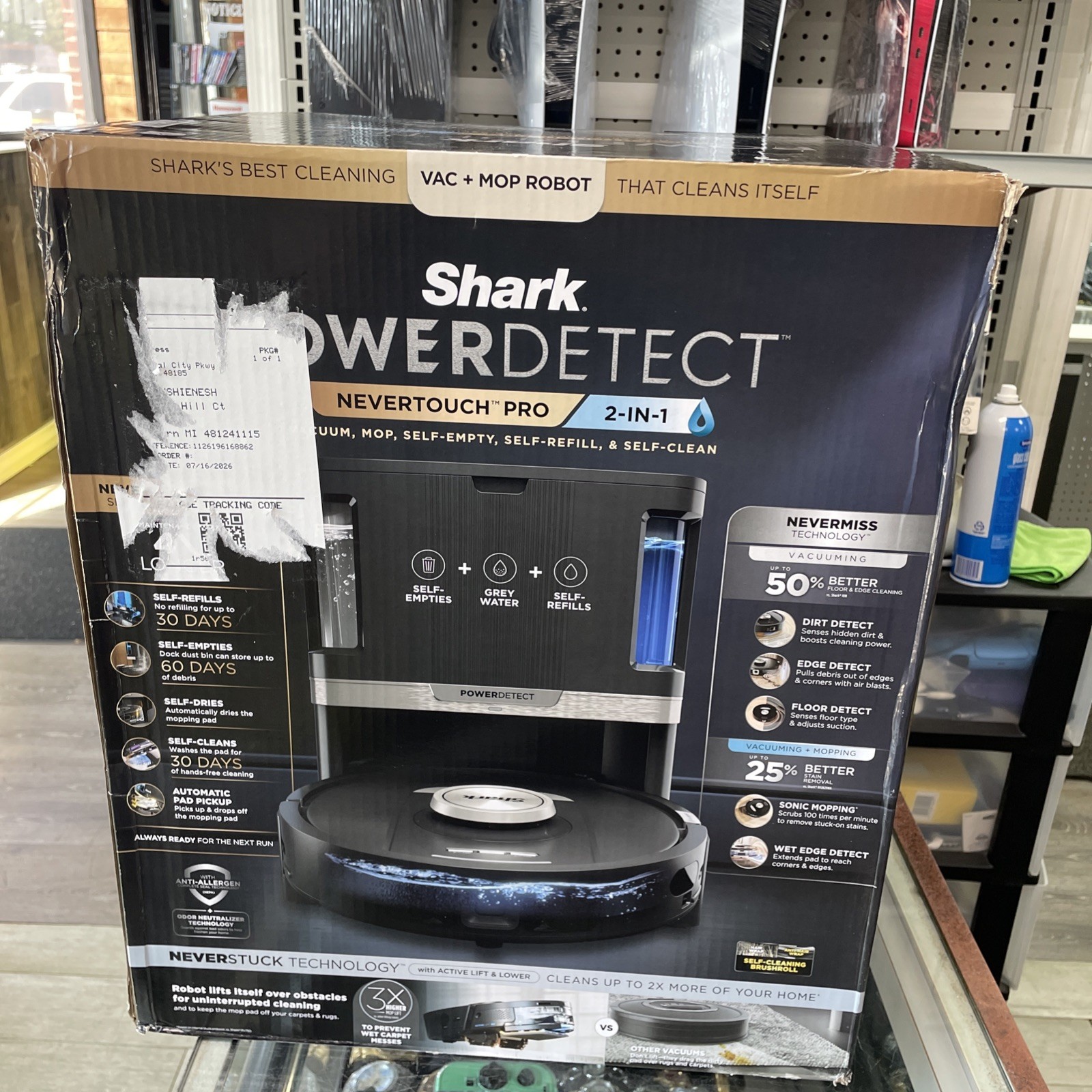 Shark PowerDetect 2-in-1 Robot Vacuum Mop NeverTouch Pro Self-Cleaning