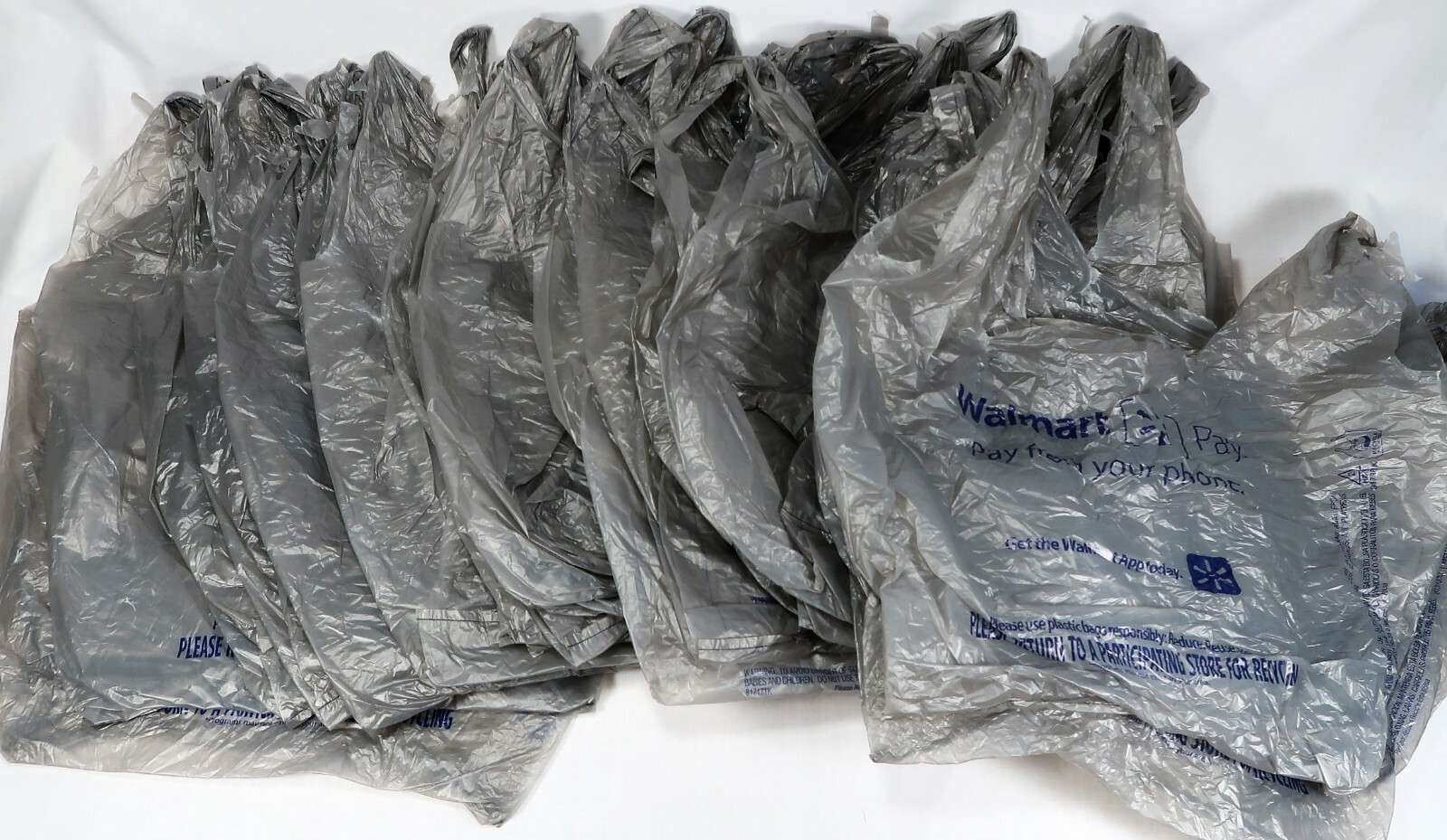 Walmart Plastic Grocery Bags Single Use Clean Folded Art Crafts Trash Bag