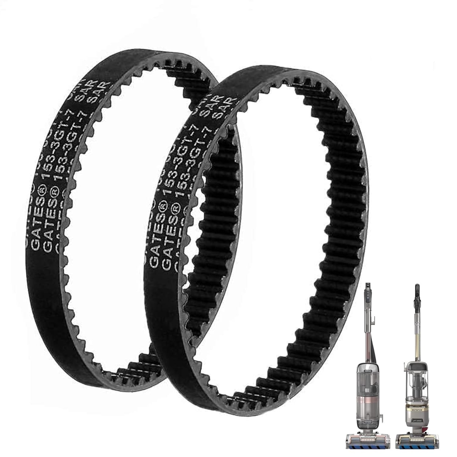 2 Pack 153-3GT-7 Replacement Belts for Shark HZ2002 HZ2000 LA502 LA500 Black