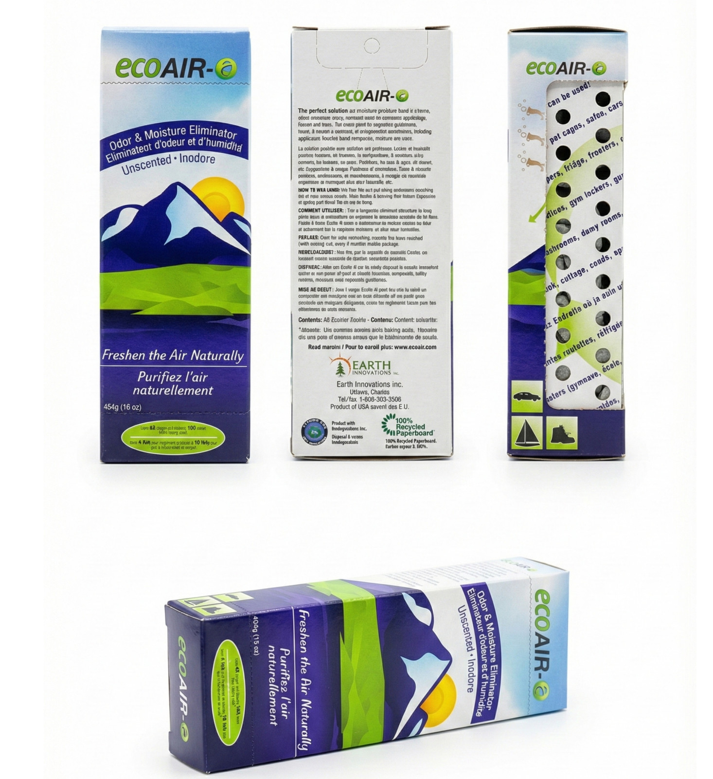 EcoAir Zeolite Odor Eliminator 16 oz | Natural Air Purifier & Moisture Absorber
