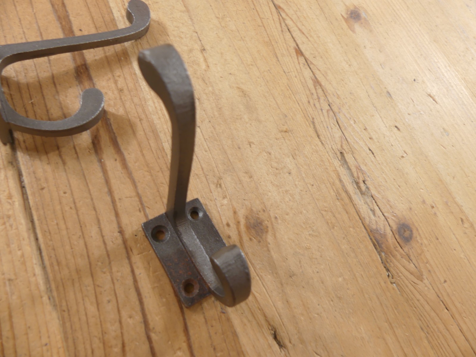 2 Metal Hooks *Some Rust* Coat Hat Rack Heavy Duty 3 1/2″ Iron Storage