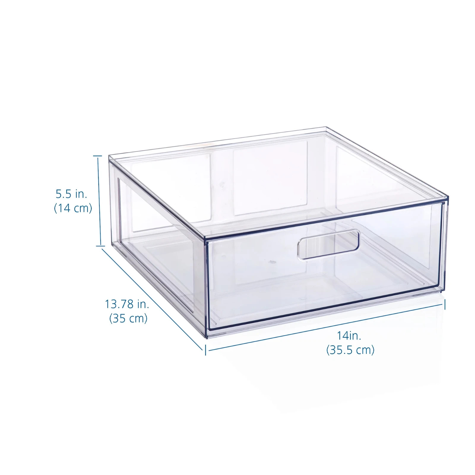 Mainstays Clear Glossy Plastic Pull-Out Closet Drawer Large Size, Adult Size