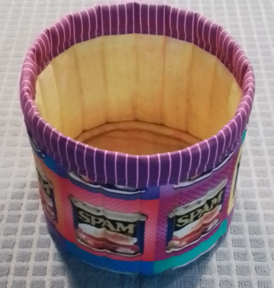 Michael Miller Retro SPAM Can Canned Meat Pop Art Neon Quilted Storage Basket
