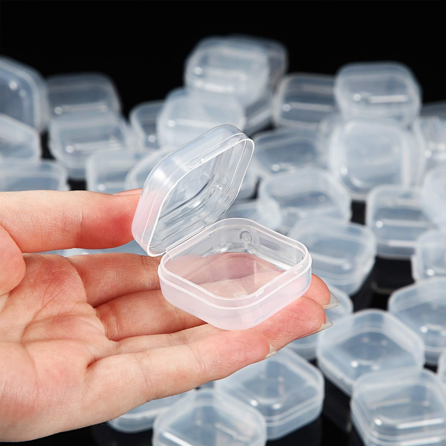 12x Small Plastic Storage Boxes Container Square Box Coins Screws Jewelry Crafts