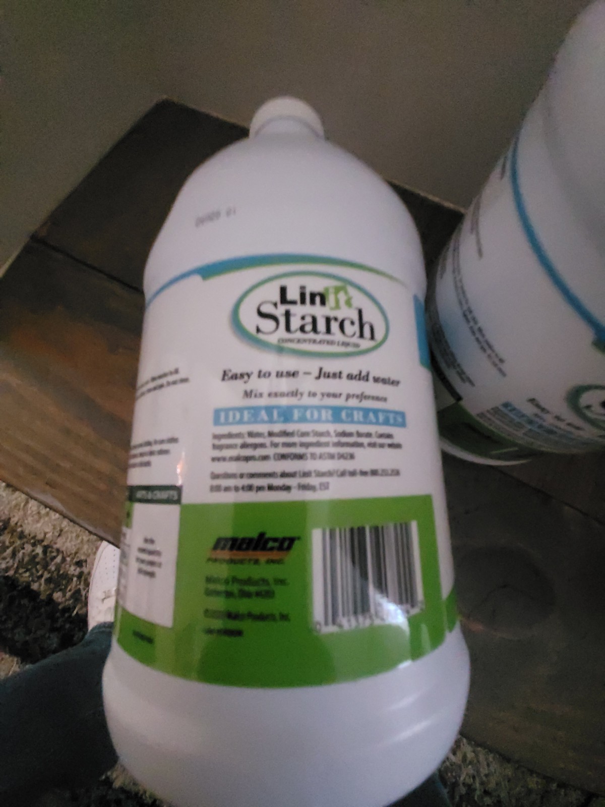 Malco Linit Starch Concentrated Liquid Laundry Starch 1 Gallon No Dyes No Bleach