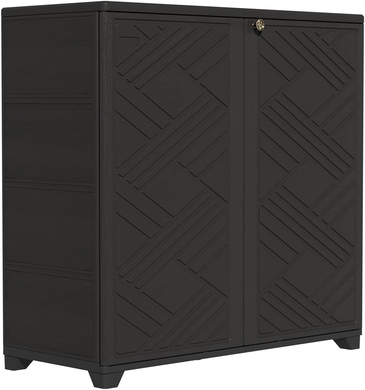 Waterproof Outdoor Storage Cabinet 34″x15″x34″ – Versatile Black Box
