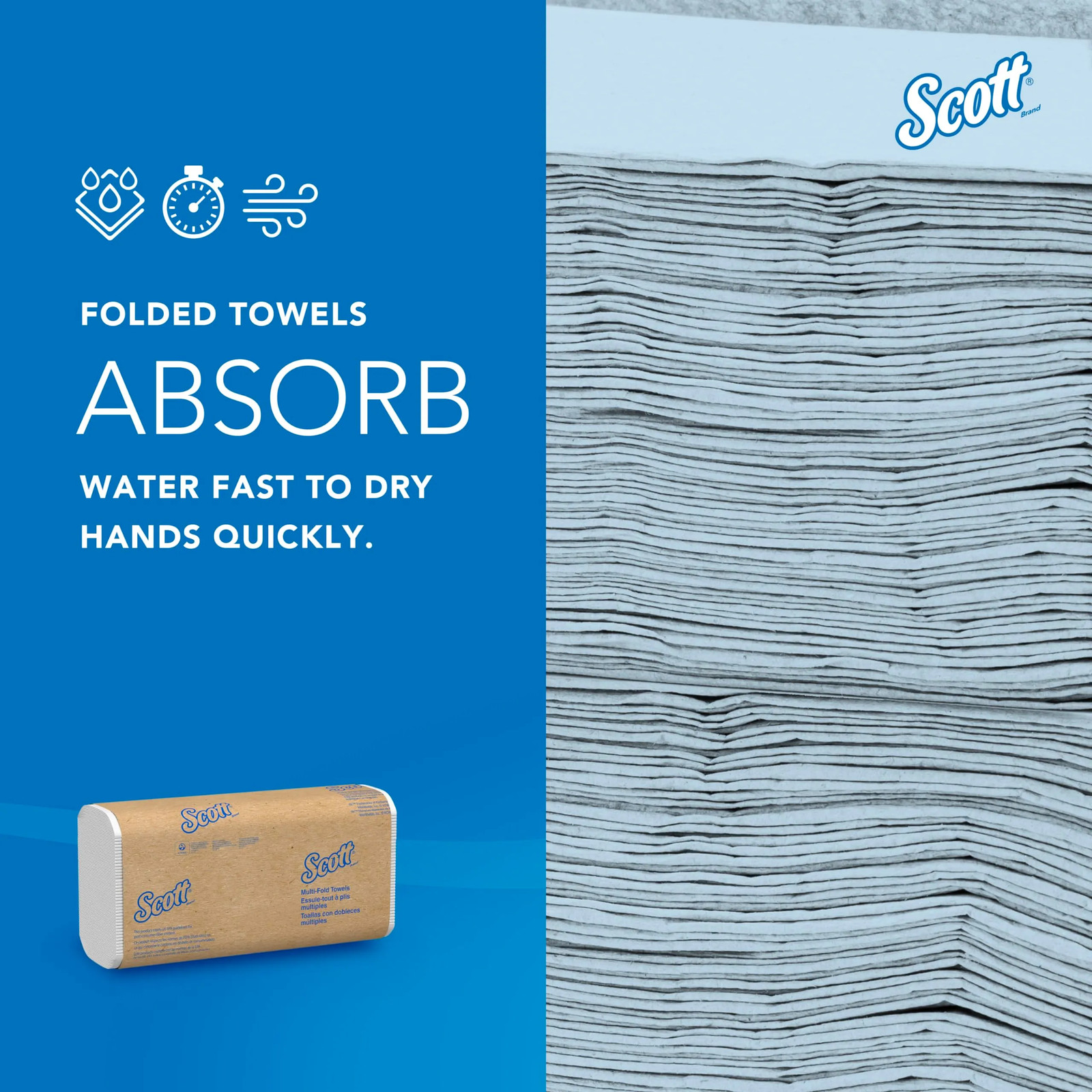 Scott Professional Universal Multifold Paper Towels White 9.2″ x 9.4″ PACK OF 48
