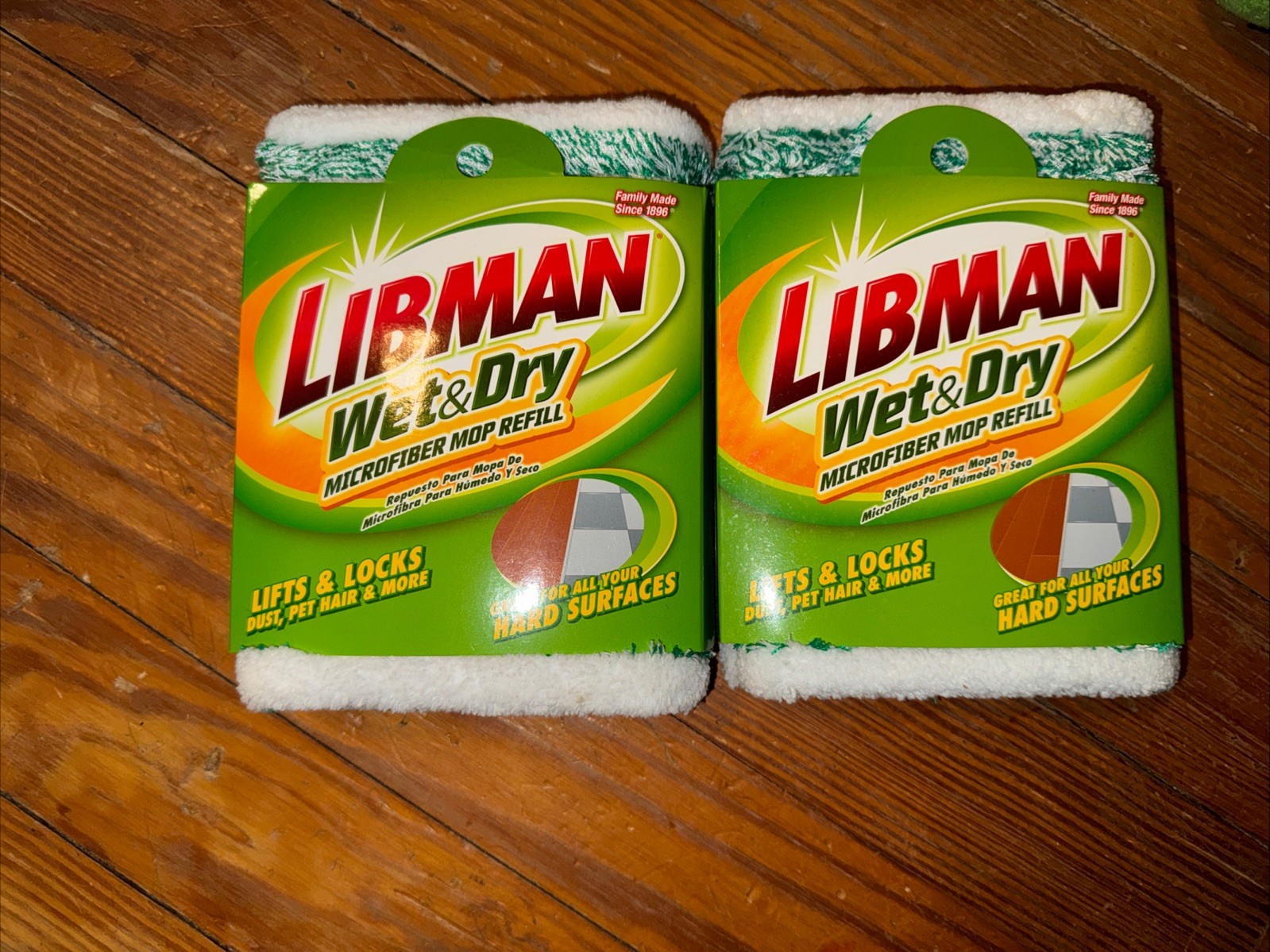 Libman Commercial Microfiber Wet/Dry Floor Mop Refill Pad, 18″ Wide, 2 Pack