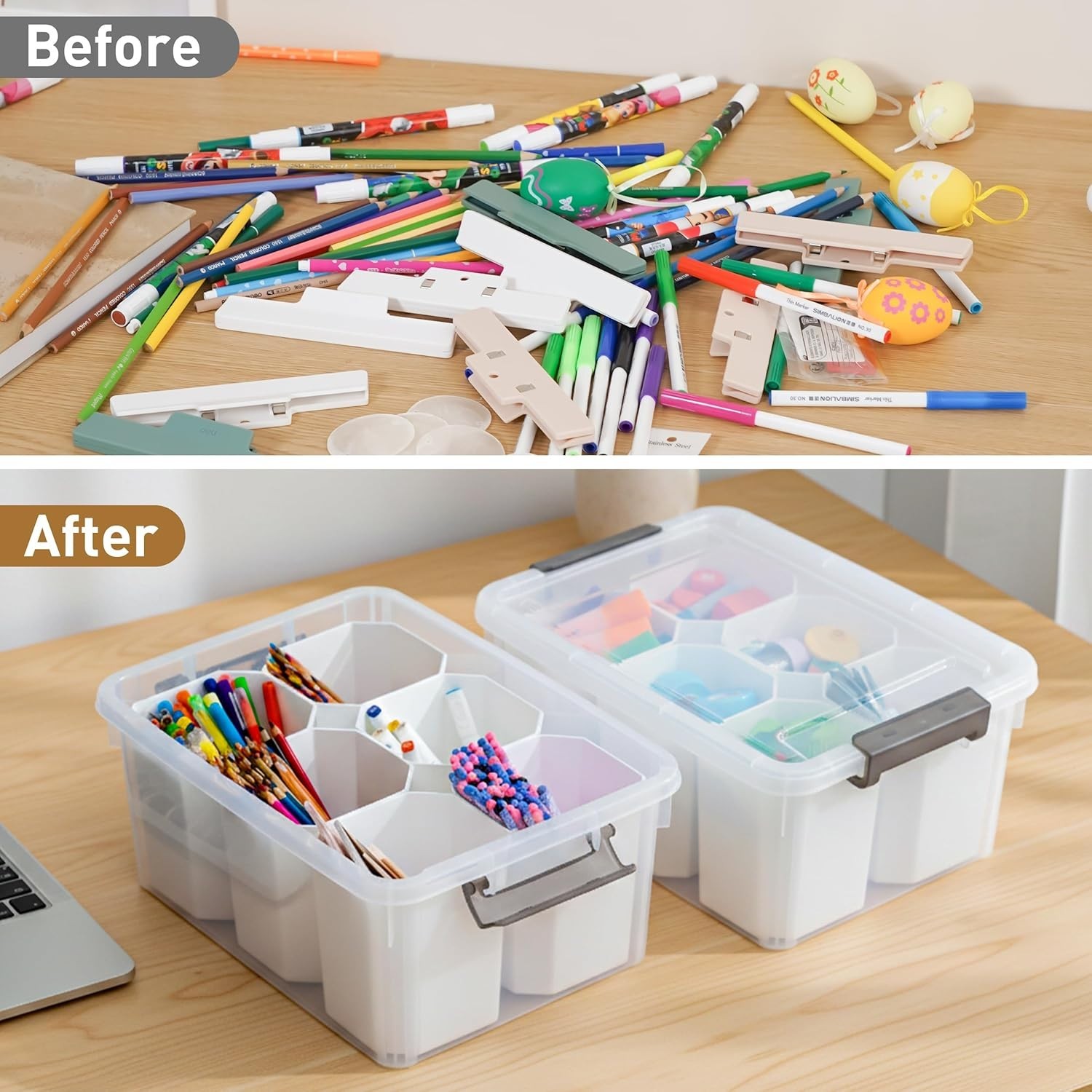 Multipurpose 17 QT Shatterproof Storage Container with Customizable Inserts