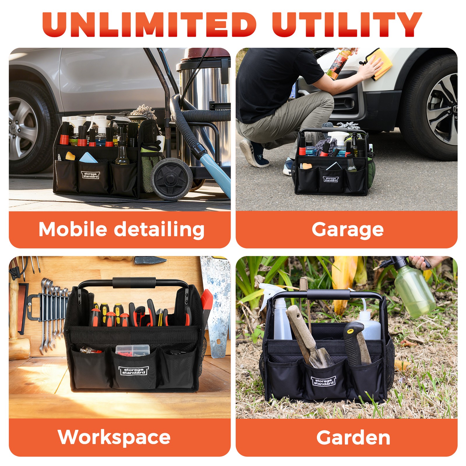 Detailing Caddy Organizer with Handle – Storage, Cars, & Cleaning Caddy