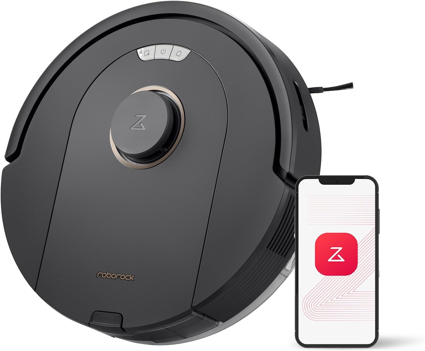 8000Pa Vacuum Mop Combo LiDAR Mapping Self-Charging Robotic Cleaner Black