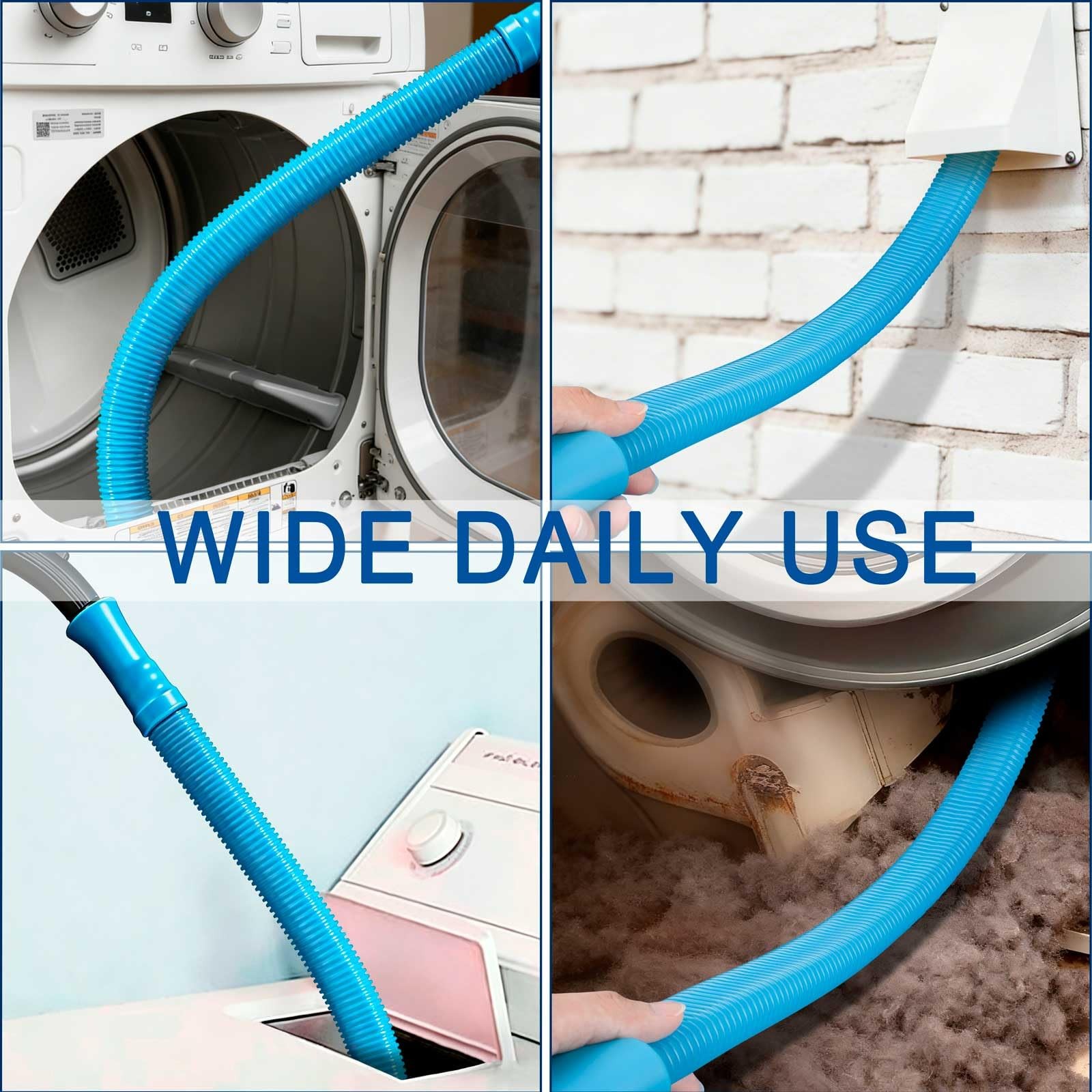Dryer Vent Cleaner Kit with Flexible Vacuum Hose – Universal Lint Removal Too…