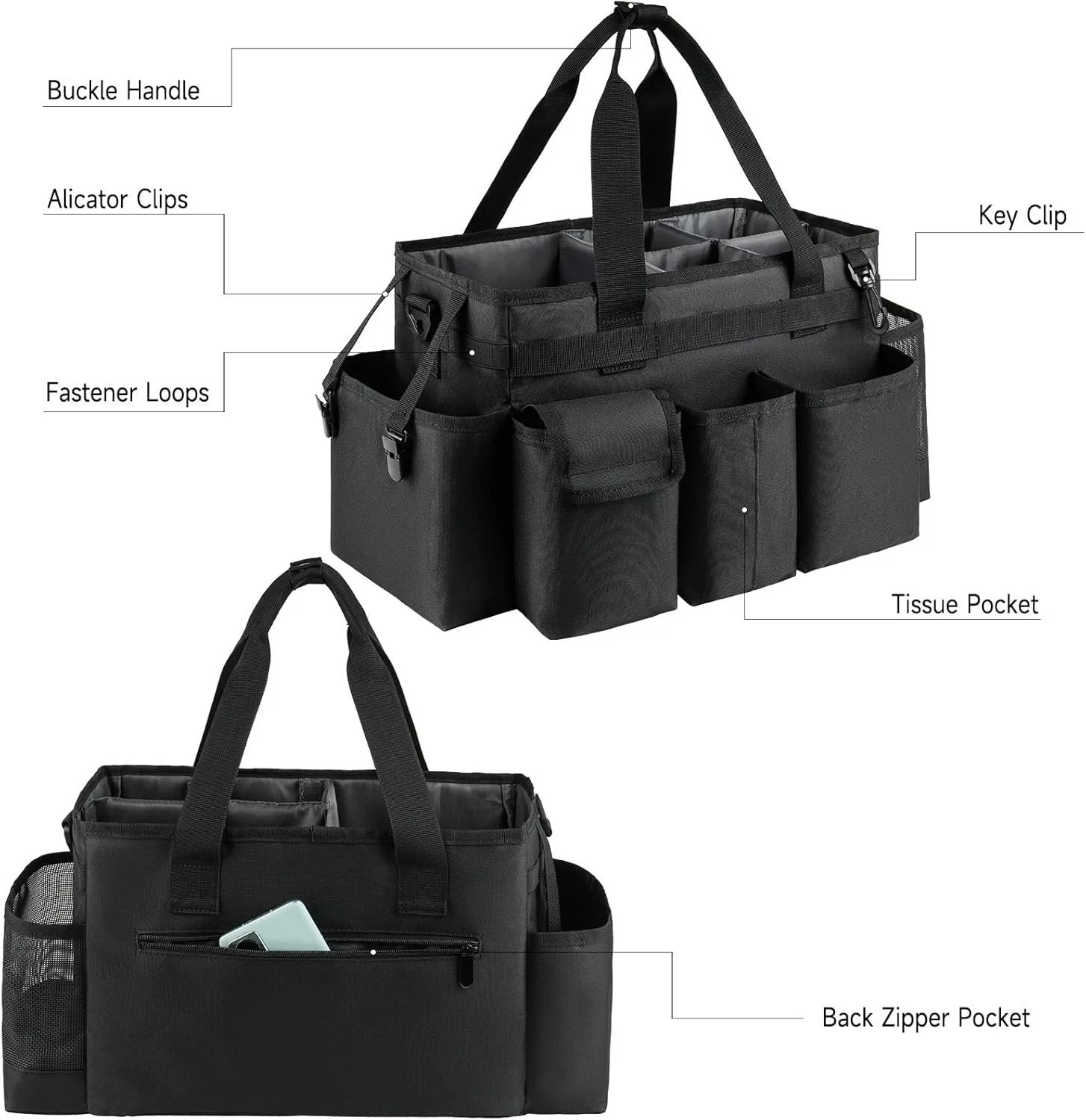Cleaning Caddy,Cleaning Bag for Housekeepers,Cleaning Supplies Organizer with…