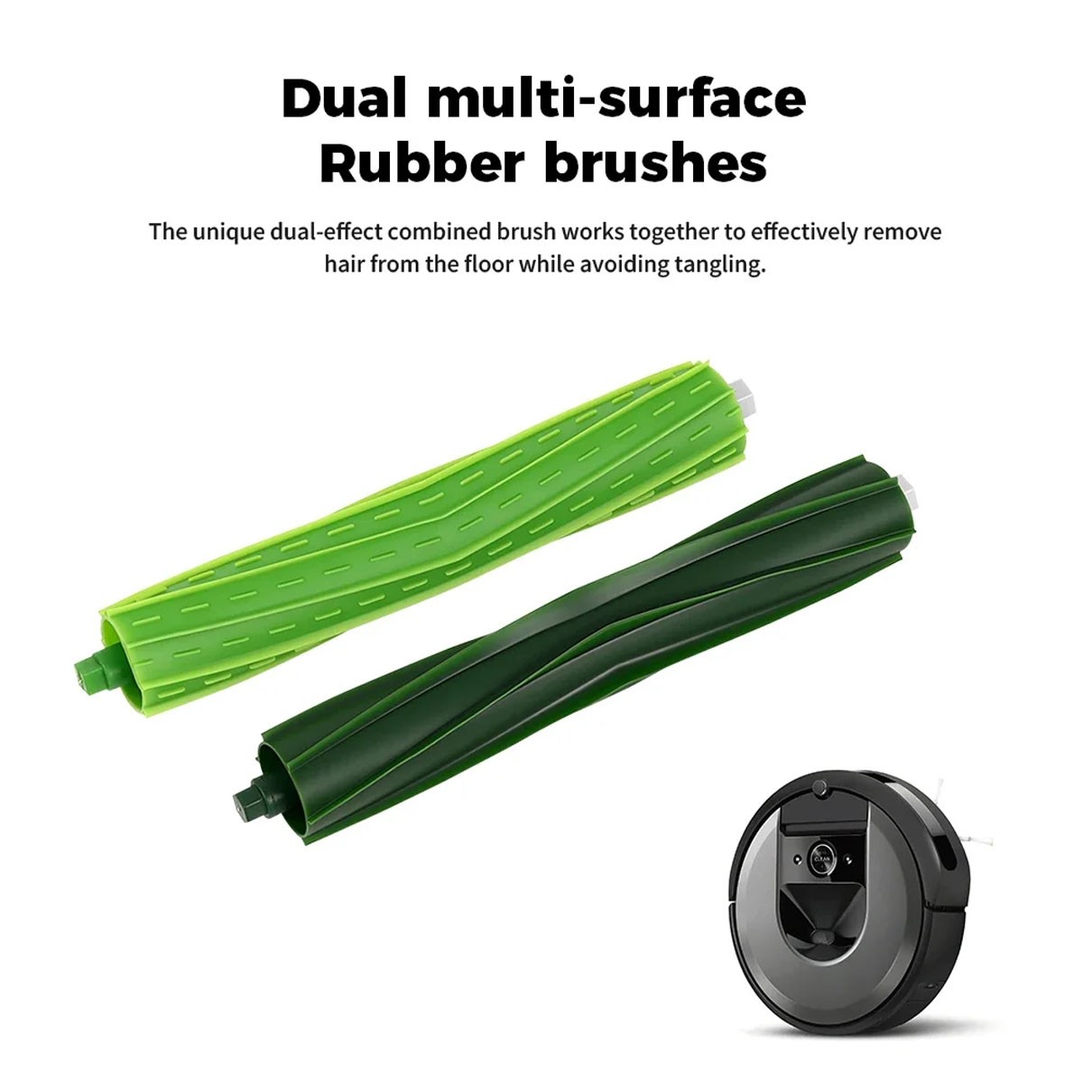 4 Sets Replacement Rubber Roller Brushes for iRobot Roomba E & I & J Series i7