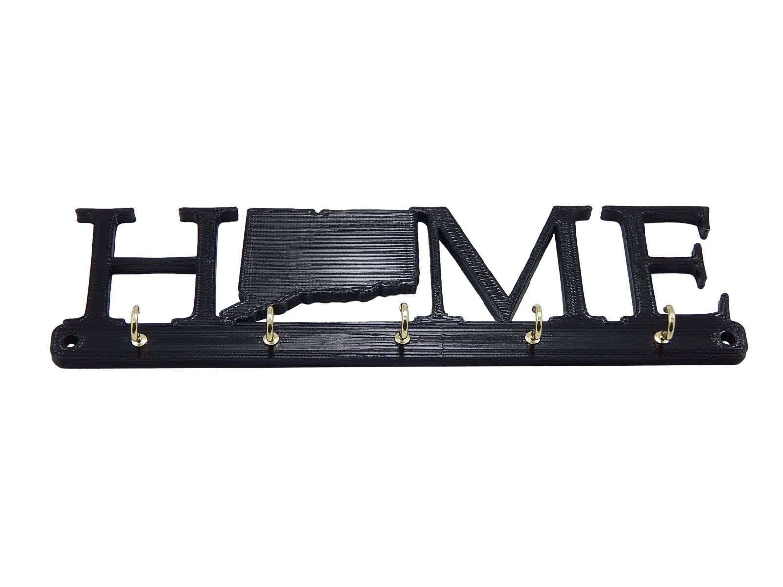 Connecticut Home State Shape Key Holder Hanger Rack Hooks Housewarming Wall Gift