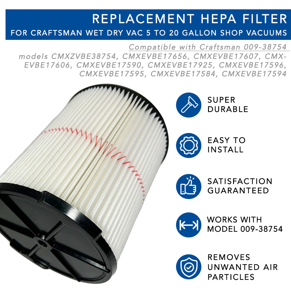 MaximalPower Replacement Filter for Craftsman 009-38754 CMXZVBE38754 Wet Dry Vac