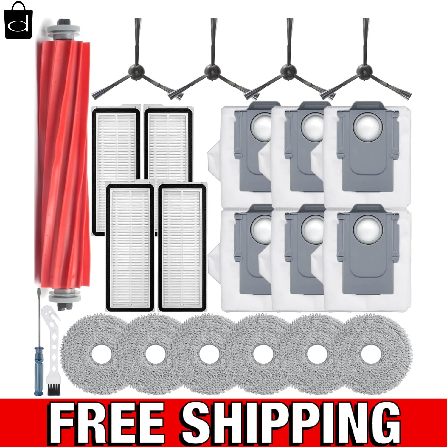 19Pcs Replacement Parts for Roborock Q Revo S/Qrevo Pro/Qrevo Plus【Not for Qrevo