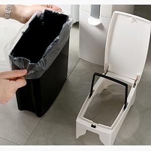 Slim Bathroom Trash Cans with Lid 4.4 Inches Wide/0.7 Gallons(3 Liters),Small