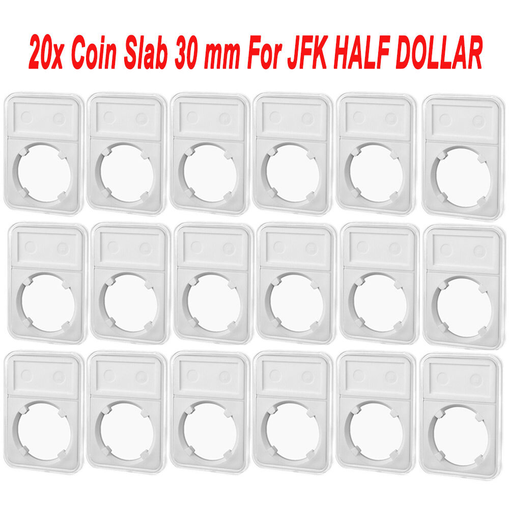 30MM Coin Slab Graded Display Holder Storage 10-100X Case For JFK HALF DOLLAR