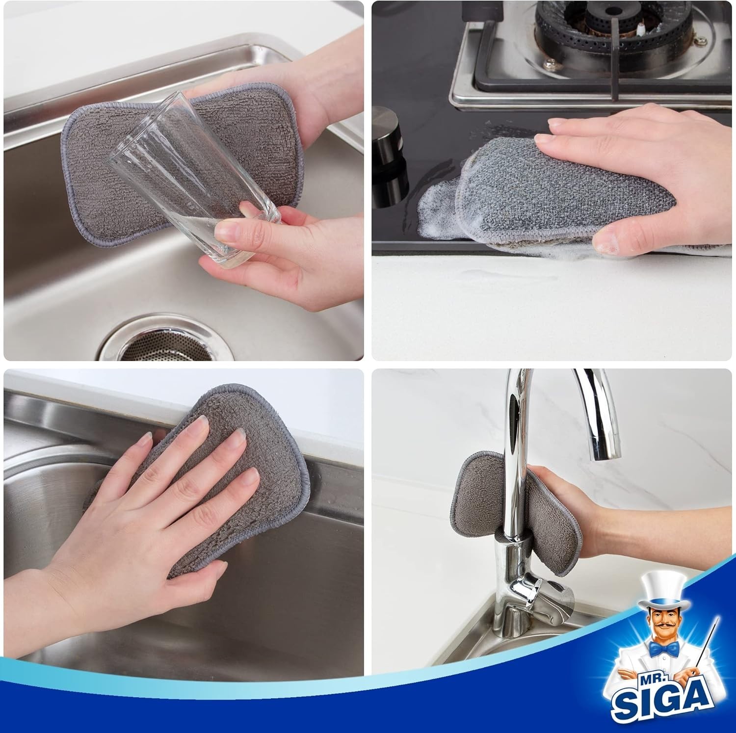 Ultimate Non-Scratch Dual-Sided Kitchen Sponges – 6 Pack for Sustainable Living