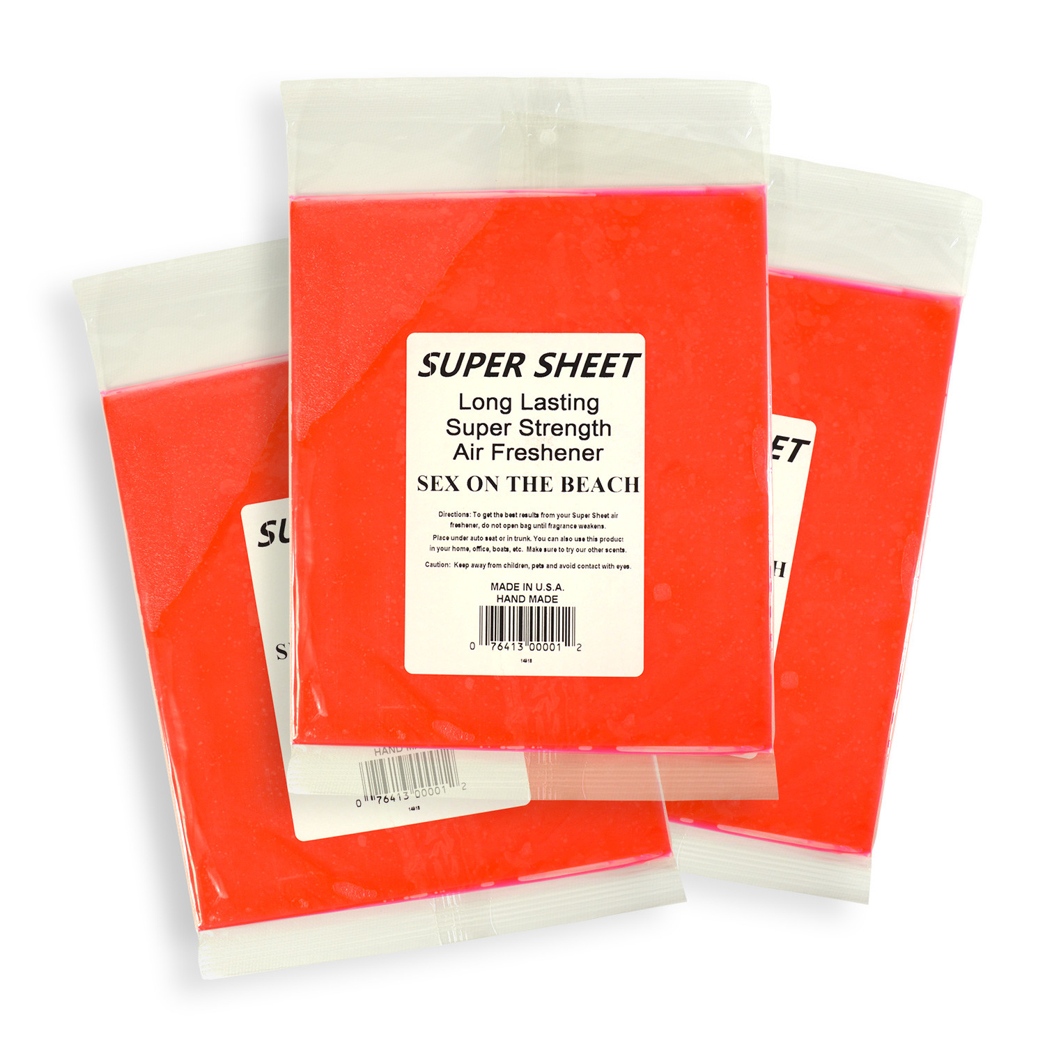 Jenray Super Sheet (8″x7″) Under Seat Car Air Freshener, 3-Pk (Sex on The Beach)