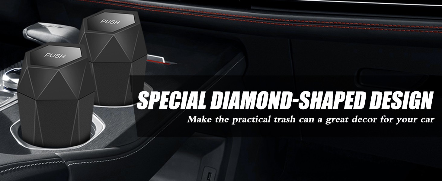 Car Trash Can with Lid – 2-Pack, Interior Accessories for Vehicles, Leakproof