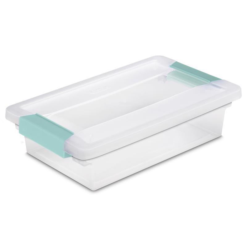 Sterilite 0.7 cu ft Clear Clip Storage Box 2.75 in. H X 6.625 in. W X 11 in. D