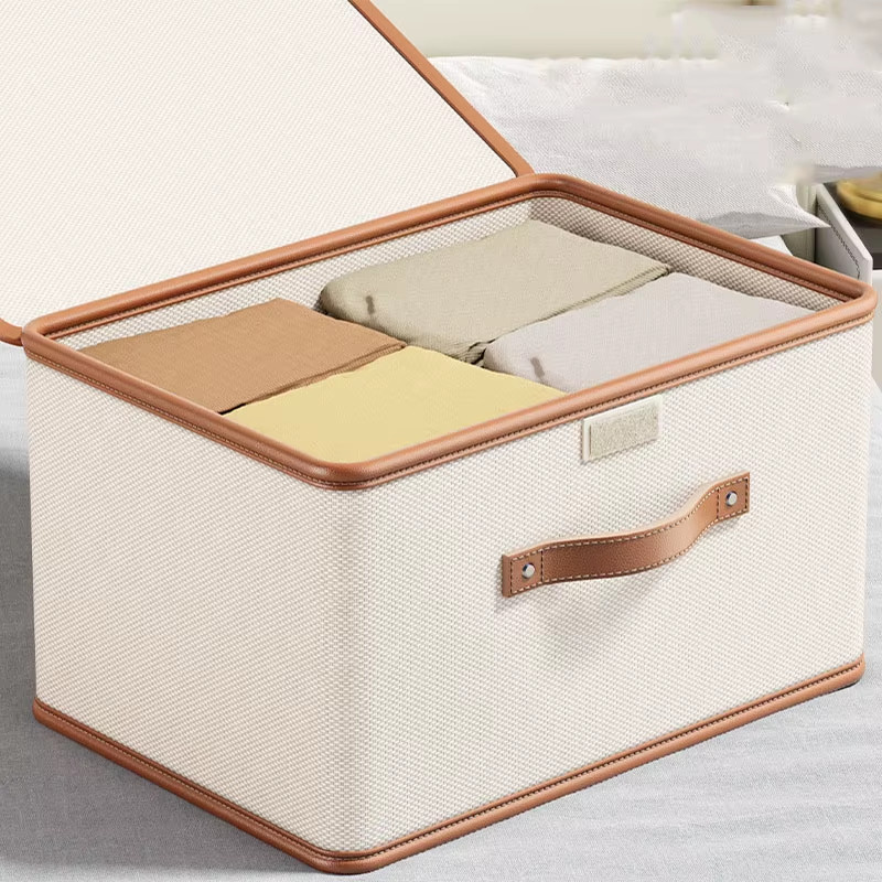 1Pc Oxford Cloth Large Flap with Lid Integrated Storage Box Cloth Storage Box Cl
